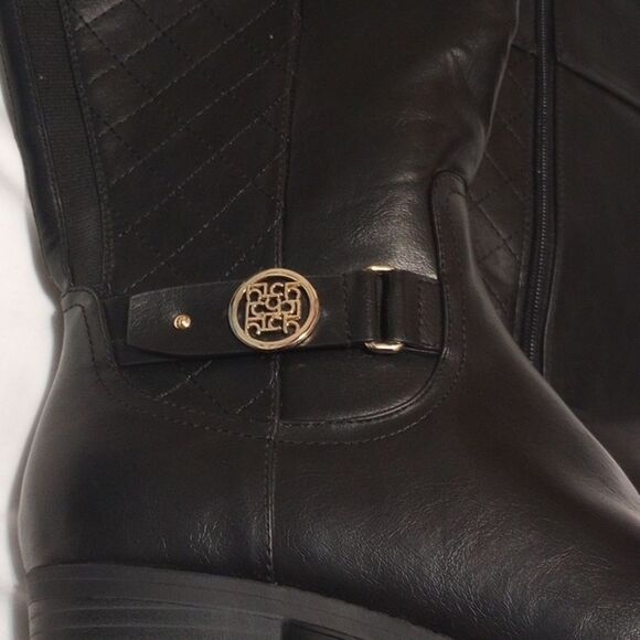 Black Liz Claiborne Knee High Boots 8.5 Wide Calf NWT - Picture 4 of 13